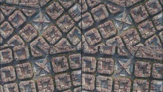 西班牙巴塞罗那城市航拍1高清在线视频素材下载