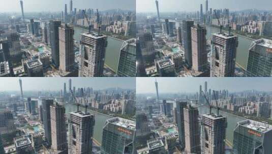 广州琶洲金融商务建筑工地高清在线视频素材下载