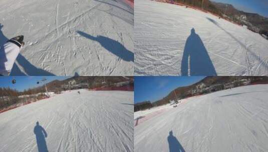 第一视角滑雪高清在线视频素材下载
