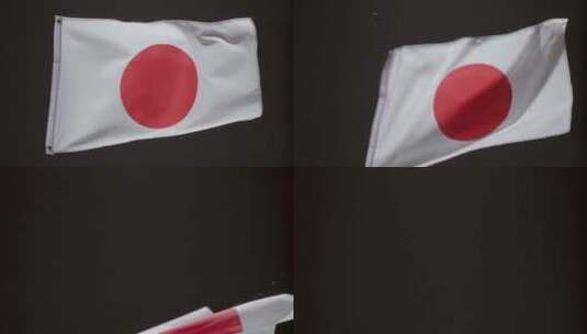 黑色背景前的日本国旗高清在线视频素材下载