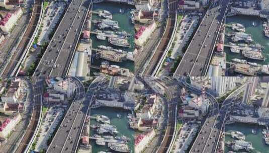 4k 航拍青岛城市道路街景高清在线视频素材下载