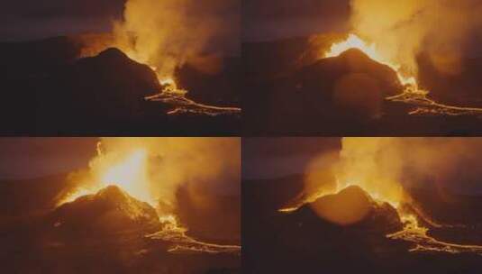 冰岛火山喷发高清在线视频素材下载