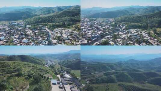 山村清晨航拍 空镜头高清在线视频素材下载