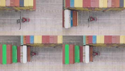 航拍港口集装箱调度高清在线视频素材下载