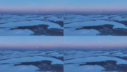 航拍月光雪原高清在线视频素材下载