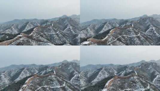 中国长城航拍大美风光美丽冬季风景高清在线视频素材下载