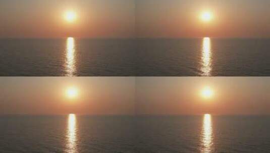 湛江北部湾遂溪角头沙海上日落夕阳航拍高清在线视频素材下载