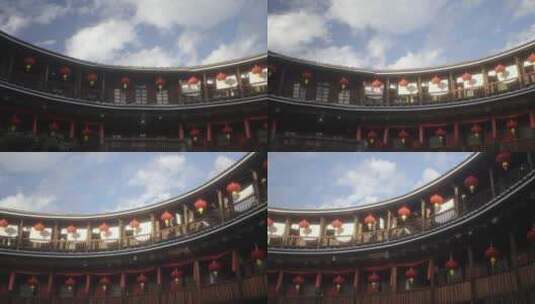 中国传统民居土楼高清在线视频素材下载