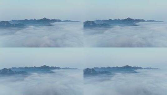 青岛大珠山平流雾高清在线视频素材下载