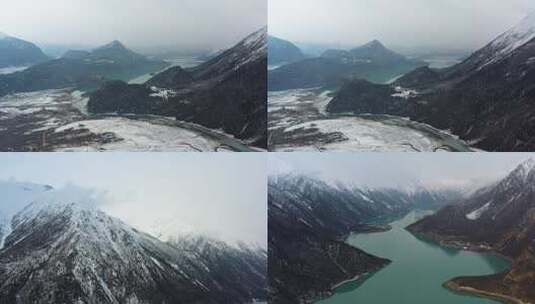4K然乌湖雪山湖泊高清在线视频素材下载