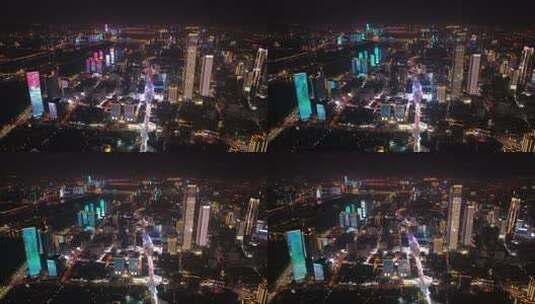 4K航拍长沙城市夜景高清在线视频素材下载