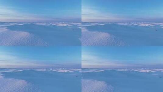 航拍4K雪域草原雪景暮色高清在线视频素材下载