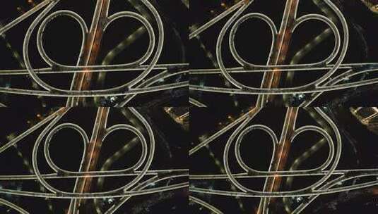 河南郑州金水路立交桥夜景交通车流航拍 (2)高清在线视频素材下载