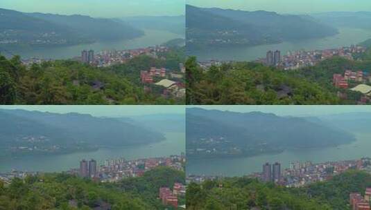 长江三峡沿岸城市风光高清在线视频素材下载
