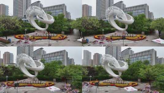 青岛连接奥运雕塑高清在线视频素材下载