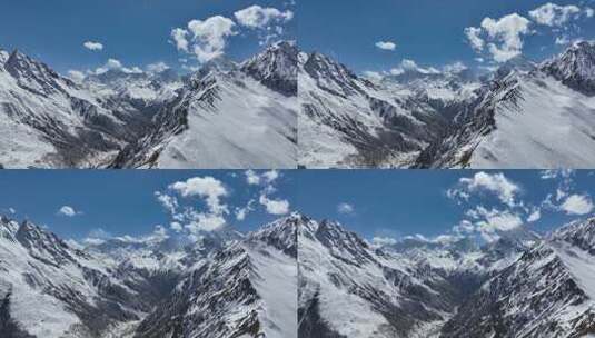 西藏日喀则市吉隆县夏村纯净雪山航拍空境高清在线视频素材下载