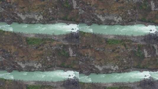 虎跳峡大峡谷河流溪流高山航拍高清在线视频素材下载