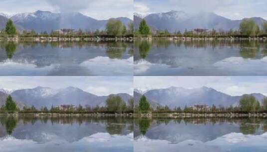 8K60p 西藏拉萨南山公园拍布宫后山雨云高清在线视频素材下载