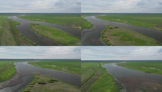 竖屏航拍湿地河流高清在线视频素材下载