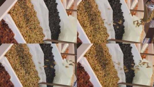 竖屏-各种葡萄干展示高清在线视频素材下载