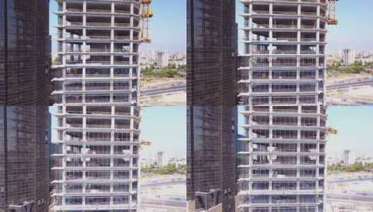 新的住宅摩天大楼正在建设中高清在线视频素材下载
