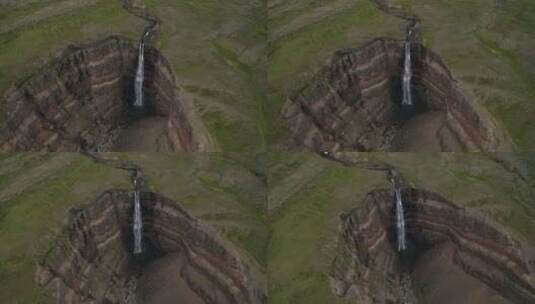 航拍瀑布风景高清在线视频素材下载