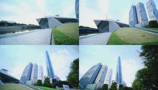 广州珠江新城大剧院现代化高楼大厦高清在线视频素材下载