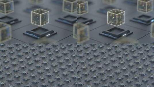 芯片晶体和立方体技术展示高清在线视频素材下载