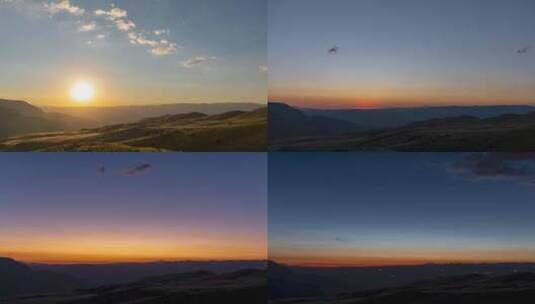 山脉中的日落高清在线视频素材下载