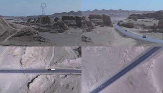 国道青海省315国道沙漠公路高清在线视频素材下载