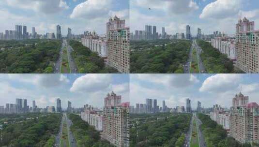 深圳新洲路航拍高清在线视频素材下载