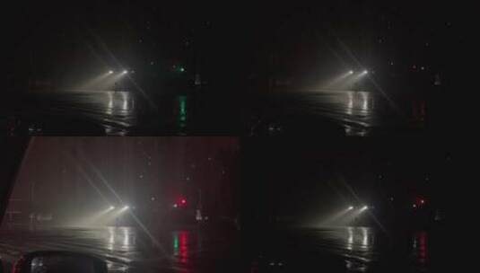 雨夜里路口一束光高清在线视频素材下载