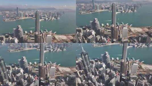 香港国际金融中心大厦航拍高清在线视频素材下载