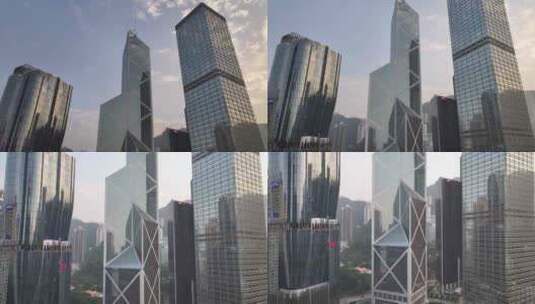 香港中银大厦航拍高清在线视频素材下载
