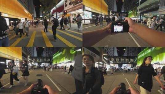 香港摄影师扫街第一视角高清在线视频素材下载