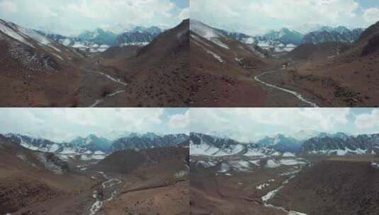 新疆 博尔塔拉 雪山航拍 高清在线视频素材下载