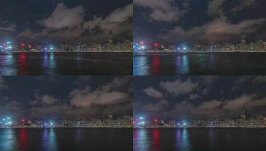 香港城市夜景延时拍摄高清在线视频素材下载