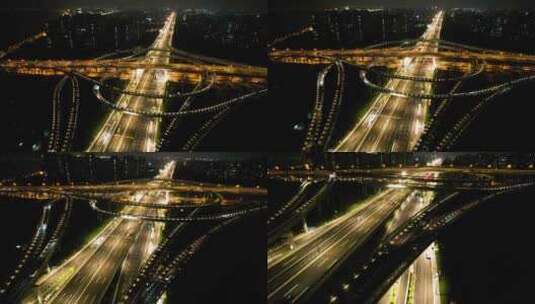 城市立交桥夜景车辆车流视频素材高清在线视频素材下载