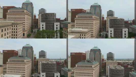 克利夫兰俄亥俄州市中心区与美国城市建筑商高清在线视频素材下载