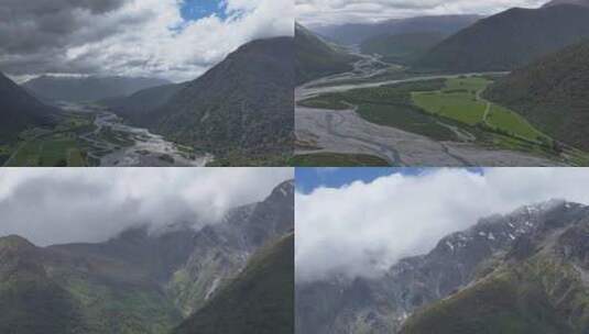 延时航拍新西兰亚瑟山口风光高清在线视频素材下载