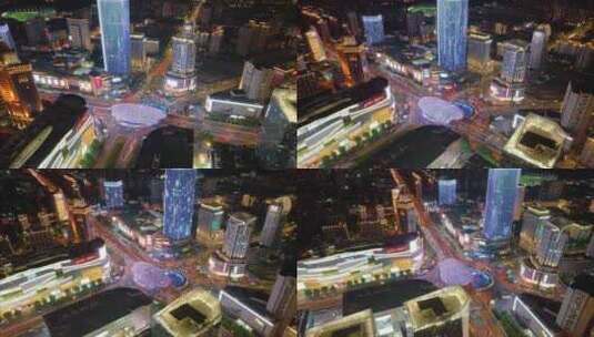 上海市杨浦区大学路商业繁华区五角场广场高清在线视频素材下载