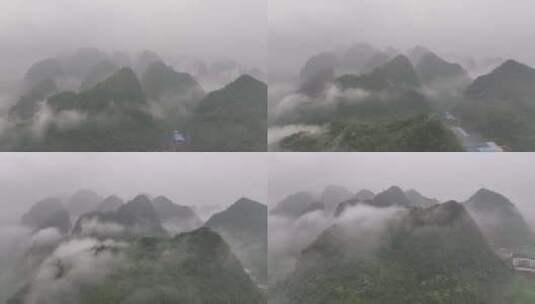 贵州河池喀斯特地貌航拍高清在线视频素材下载