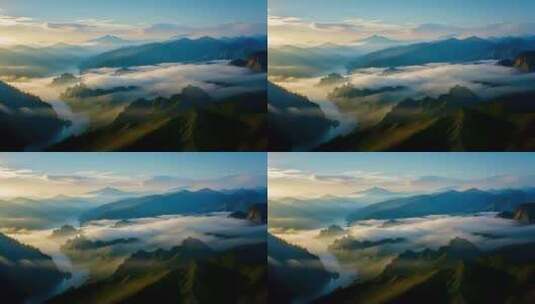 山川河流山峰山脉云雾高清在线视频素材下载