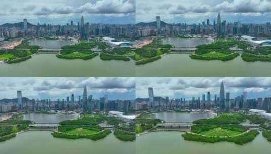 4K航拍深圳南山CBD大厦4高清在线视频素材下载
