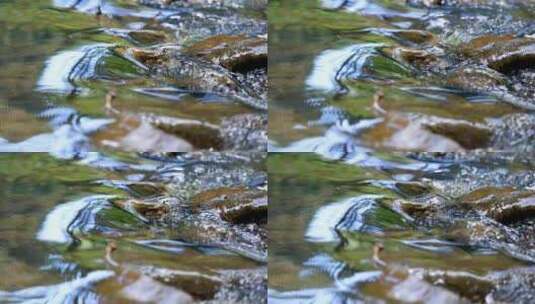 山涧溪谷岩石流水潺潺升格特写高清在线视频素材下载