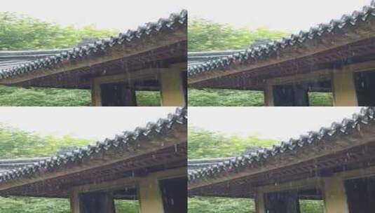 竖版航拍寺庙下雨素材苏州北寺塔实拍高清在线视频素材下载