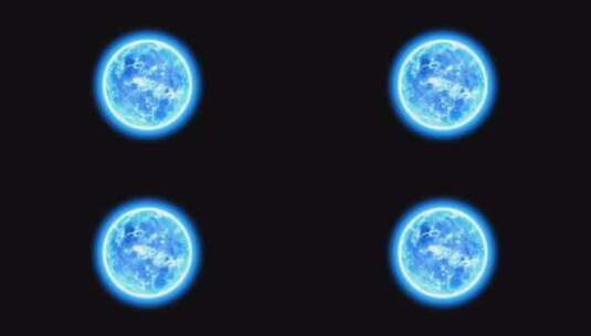 蓝色能量球能量粒子星球高清在线视频素材下载