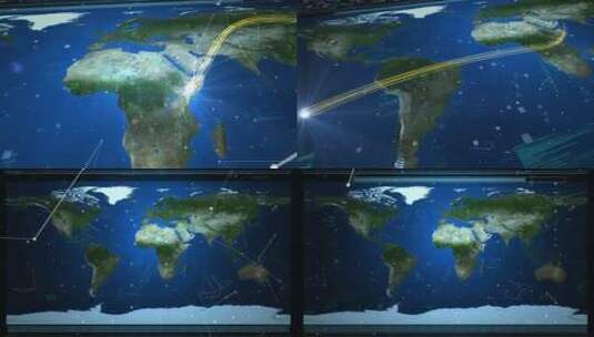 世界版图科技线条UI界面AE模板高清AE视频素材下载