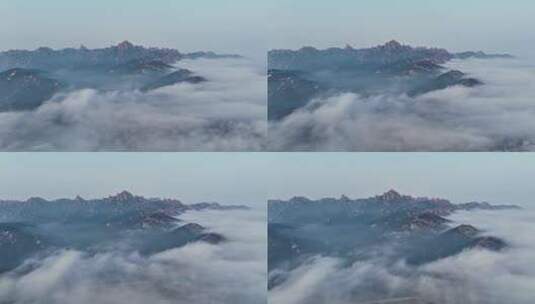 青岛大珠山平流雾高清在线视频素材下载