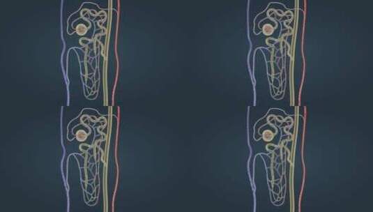 泌尿系统肾脏肾单位肾功能肾组织远曲小管高清在线视频素材下载